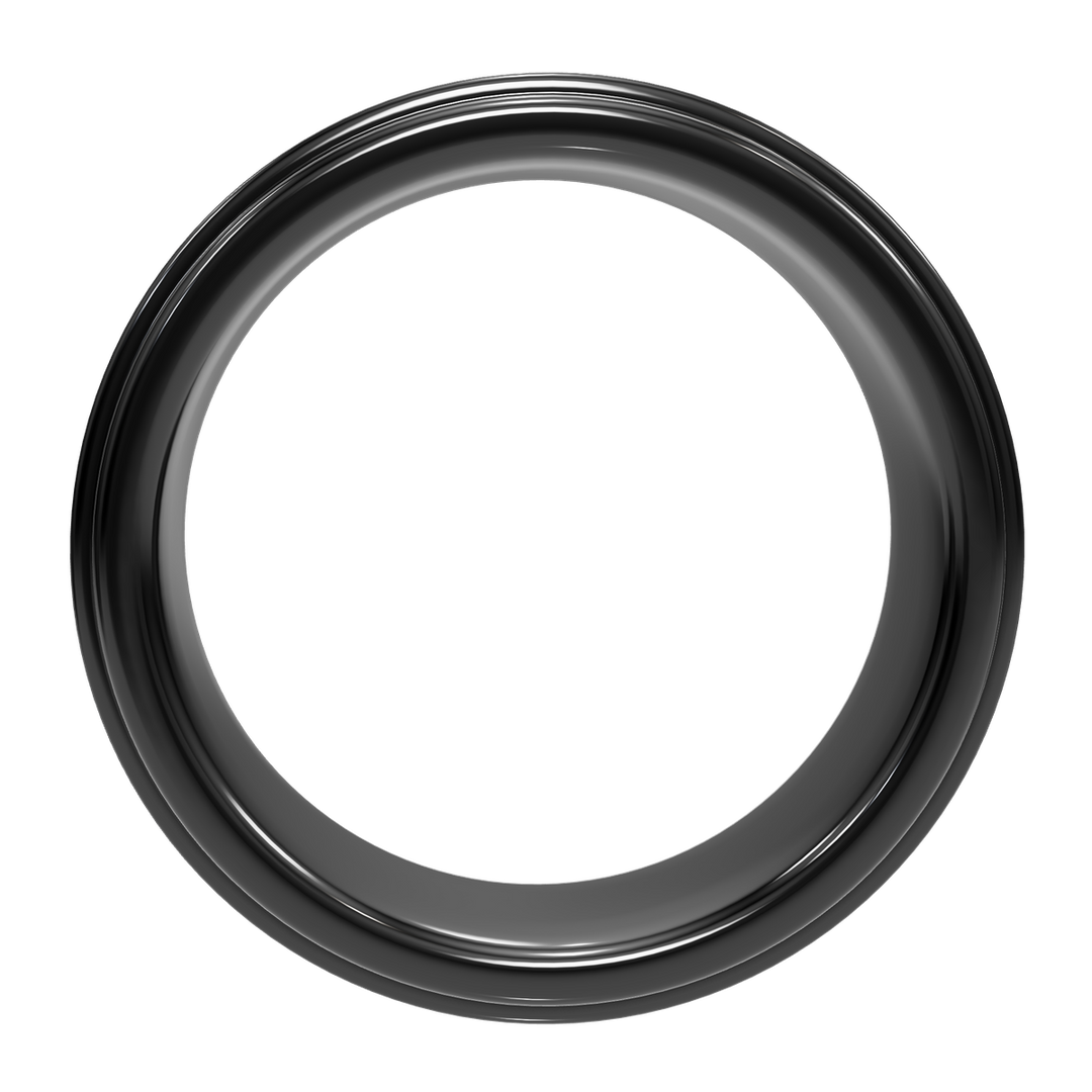 Monolith tungsten wedding band — face-on profile