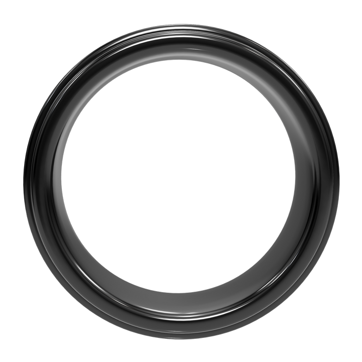 Monolith tungsten wedding band — face-on profile