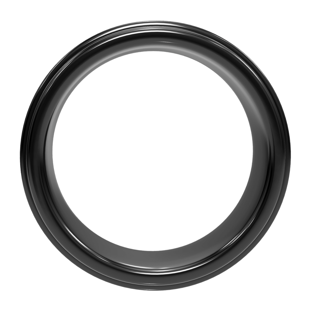 Monolith tungsten wedding band — face-on profile