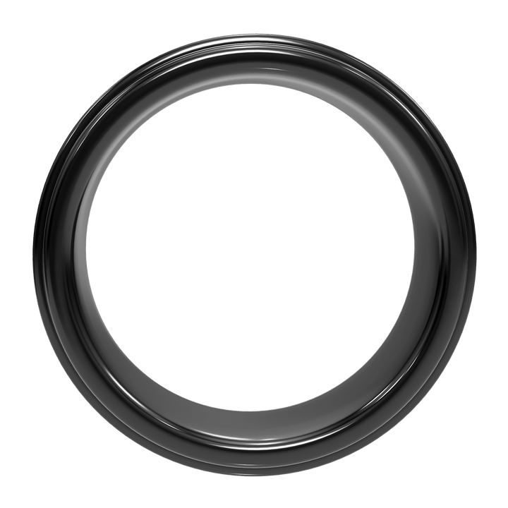 Monolith tungsten wedding band — face-on profile